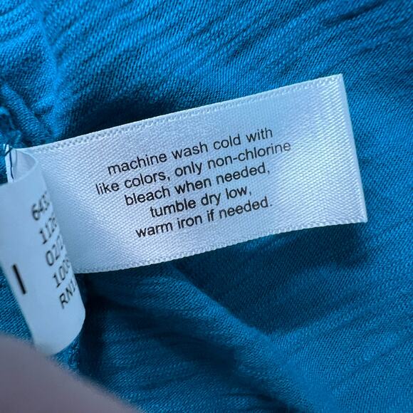 Lane Bryant Blue Ruffle Hem Top Womens 22/24 Peplum Lace Puff Sleeve Stretch - Picture 9 of 11